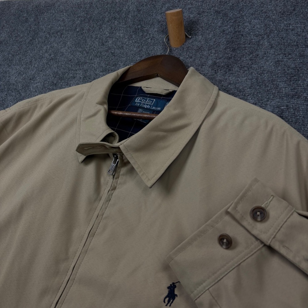 Polo Ralph Lauren Harrington Jacket Mens 3XB Tan Full Zip Windbreaker 0509
